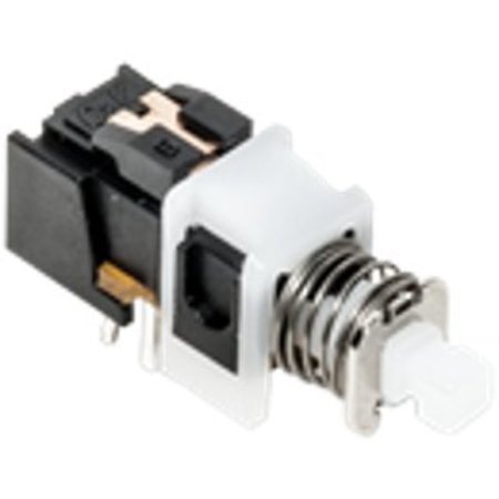 C&K COMPONENTS Pushbutton Switch, Latched, 1A, 15Vdc, 6 Pcb Hole Cnt, Solder Terminal, Through Hole-Straight PHB4UEETS1A